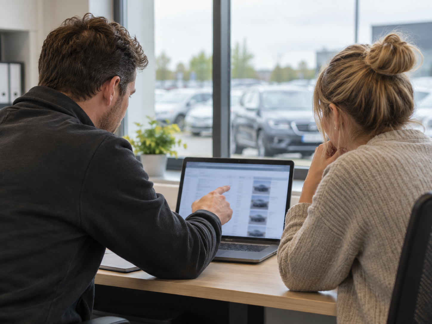 Illustrative scene of colleagues coordinating vehicle remarketing