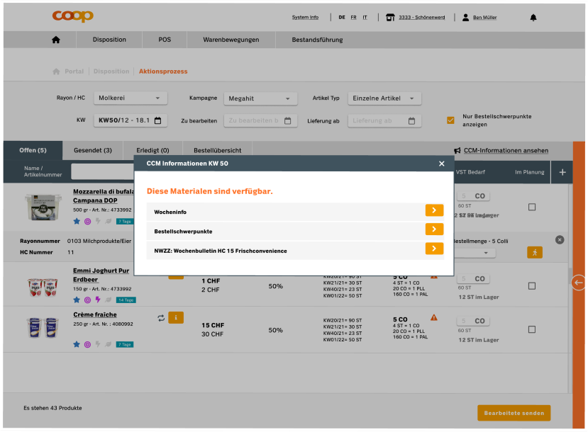 ERGO optimized promotion screen with streamlined layout and clear action hierarchy