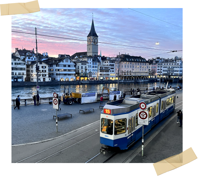 Zurich city and lake view